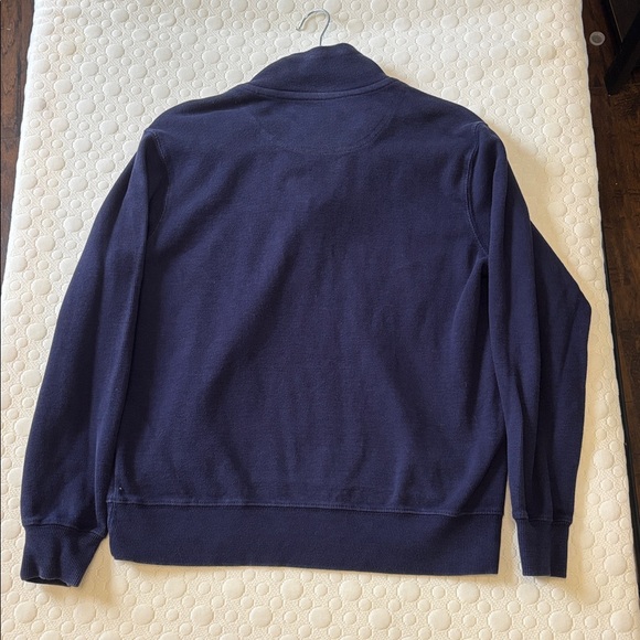 U.S. Polo Assn. Men's Dark Blue 1/4 Zip Mock Neck Flatback Pullover Sweater - Picture 10 of 13